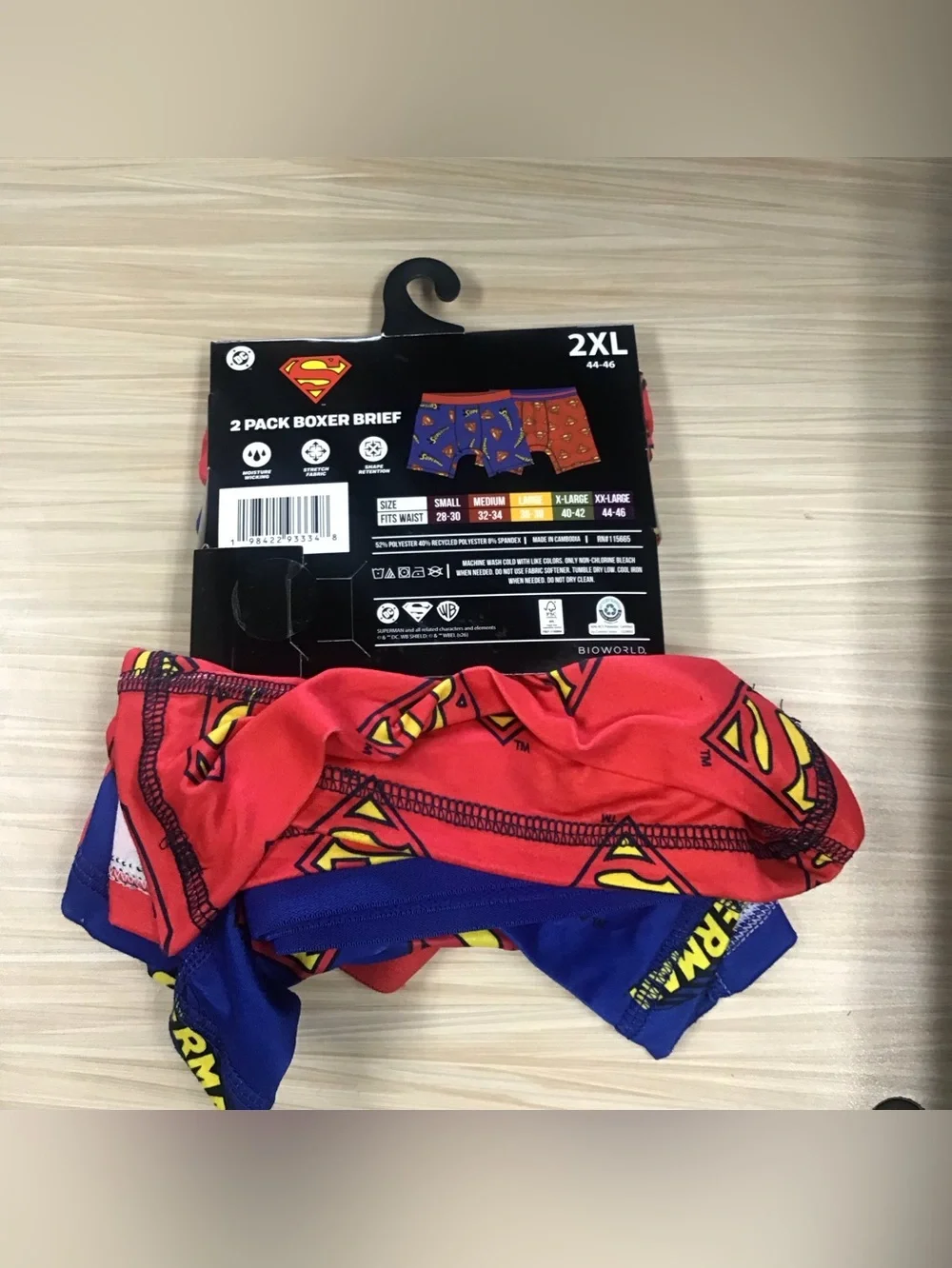 DC Comics Superman Logo Blue & Red Boxer Briefs 2 Pack